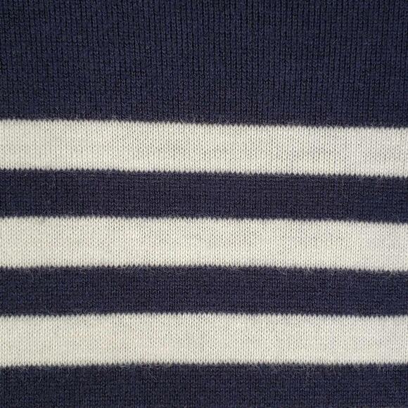 Talbots Turtleneck Sweater Women’s Size Large L Navy Blue White Cotton Striped - Picture 4 of 7